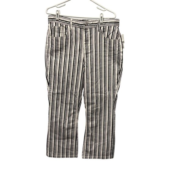 BDG Urban Outfitters Striped Pants Womens Size 32 Black White Straight Leg NEW - Picture 1 of 7